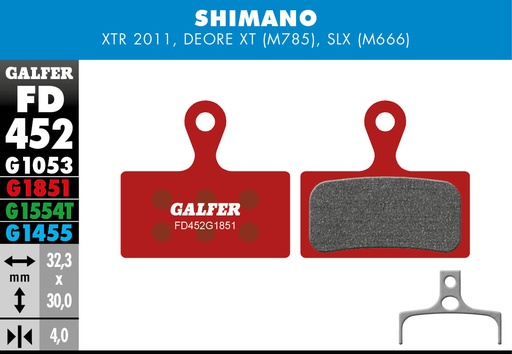 [FD452G1851] BIKE ADVANCED BRAKE PAD SHIMANO XTR - SLX