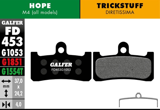 [FD453G1053] BIKE STANDARD BRAKE PAD HOPE M4