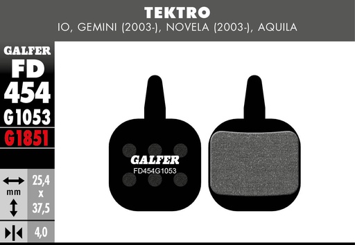 [FD454G1053] BIKE STANDARD BRAKE PAD TEKTRO GEMINI - NOVELA