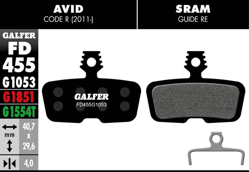[FD455G1053] BIKE STANDARD BRAKE PAD AVID CODE R (11-)