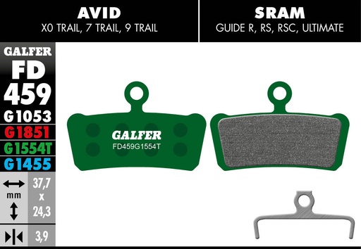 [FD459G1554T] BIKE PRO BRAKE PADS SRAM GUIDE / AVID XO TRAIL