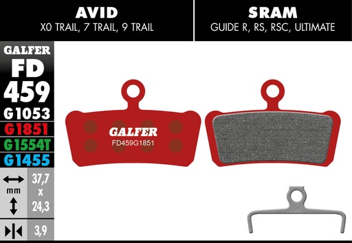 [FD459G1851] BIKE ADVANCED BRAKE PADS SRAM GUIDE / AVID XO TRAI