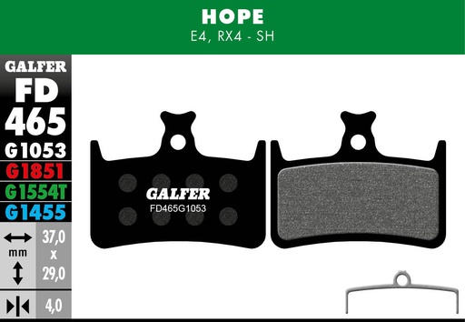 [FD465G1053] BIKE STANDARD BRAKE PAD HOPE E4