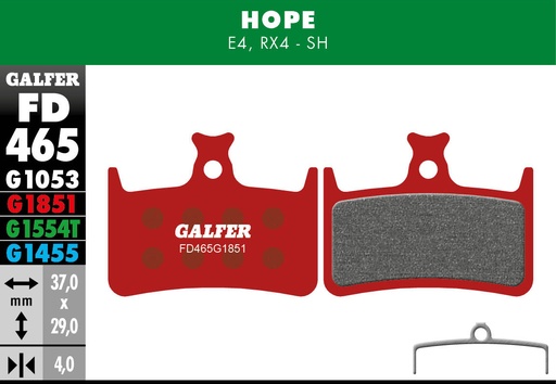[FD465G1851] BIKE ADVANCED BRAKE PAD HOPE E4