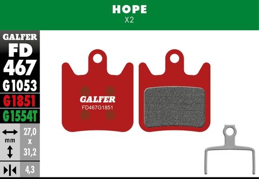 [FD467G1851] BIKE ADVANCED BRAKE PAD HOPE X2