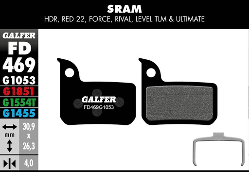 [FD469G1053] BIKE STANDARD BRAKE PAD SRAM RED 22 - LEVEL