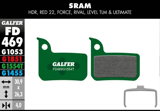 [FD469G1554T] BIKE PRO BRAKE PAD SRAM RED 22 - LEVEL