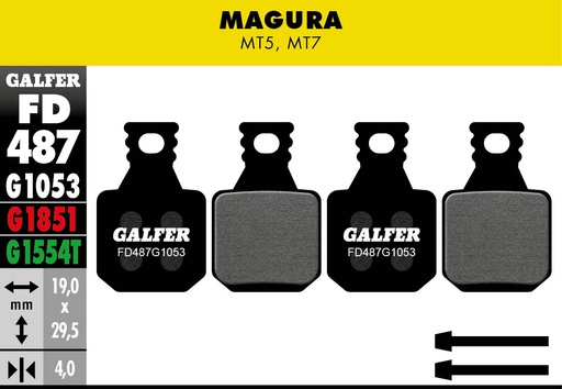 [FD487G1053] BIKE STANDARD BRAKE PAD MAGURA MT5 - MT7 4 PADS