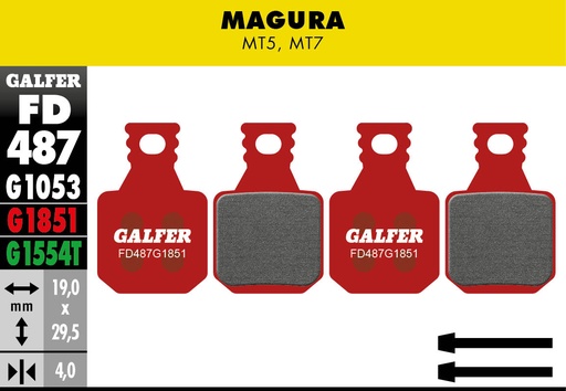 [FD487G1851] BIKE ADVANCED BRAKE PAD MAGURA MT5 - MT7 4 PADS