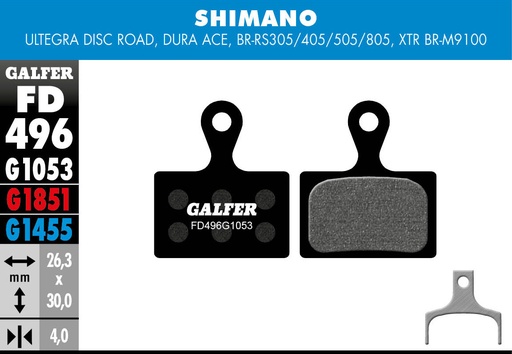 [FD496G1053] BIKE STANDARD BRAKE PAD SHIMANO XTR 2019 (2p.)