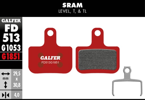 [FD513G1851] BIKE ADVANCED BRAKE PAD SRAM LEVEL, T, TL
