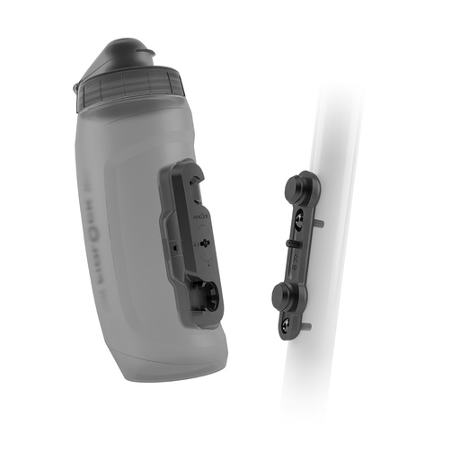 [FL09636TBL] TWIST SET bottle 590 + bike base / transparent black