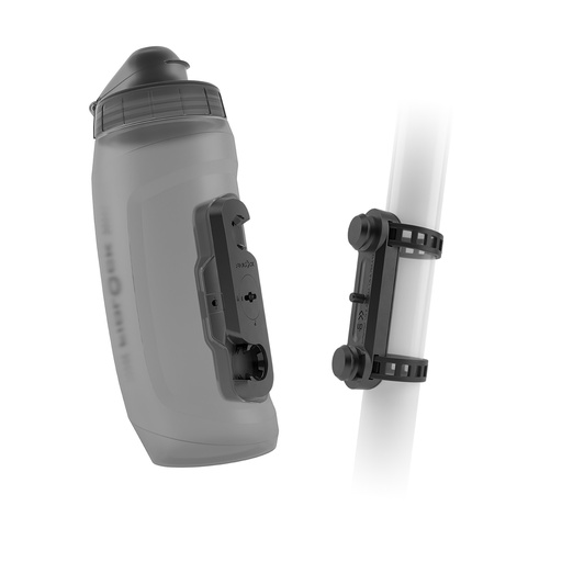 [FL09641TBL] TWIST SET bottle 590 + uni base / transparent black