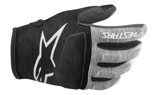 YOUTH RACER GLOVES / BLACK MELANGE GRAY WHITE