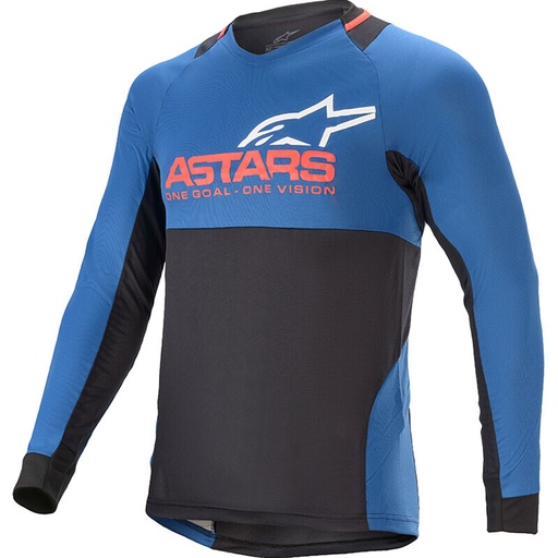 DROP 8.0 L/S JERSEY MID BLUE BRIGHT RED