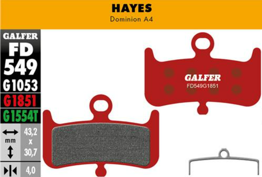 [FD549G1851] BIKE ADVANCED BRAKE PAD HAYES DOMINION A4