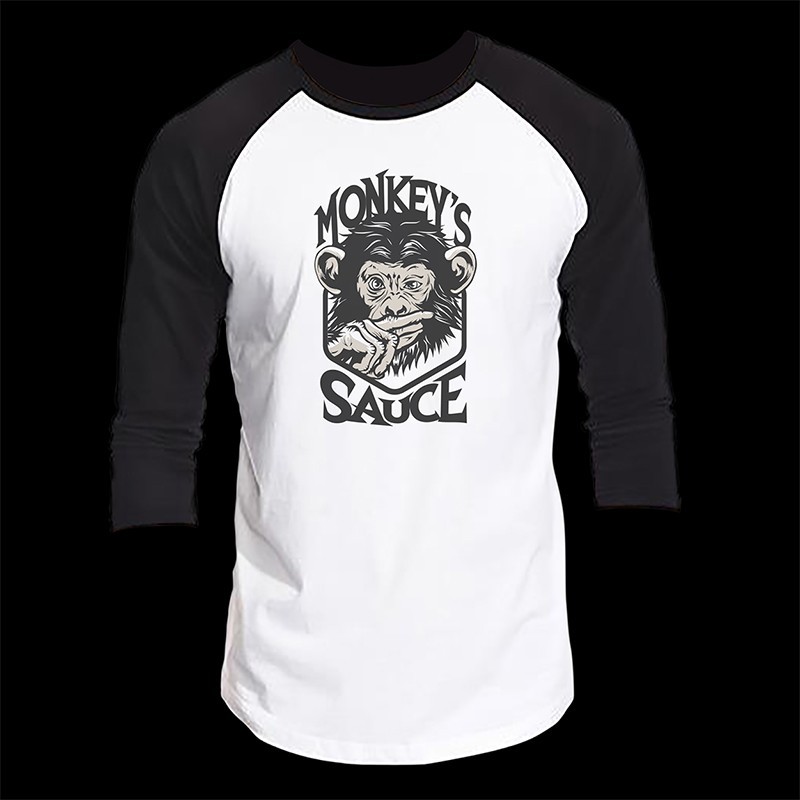 MONKEY'S SAUCE TSHIRT LONG SLEEVE / WHITE BLACK