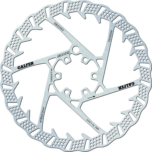 [DB023W] BIKE DISC SHARK Ø180X2.0MM 