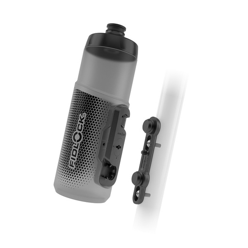 [FL09669TBL] TWIST SET bottle 600 + bike base / transparent black
