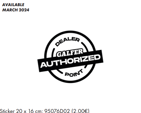 [95076D02] Sticker 20 x 160 cm AUhorized Galfer