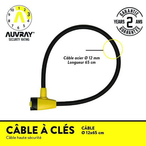 [CAK650AUV12] CABLE A CLES LONG. 65 Ø 12