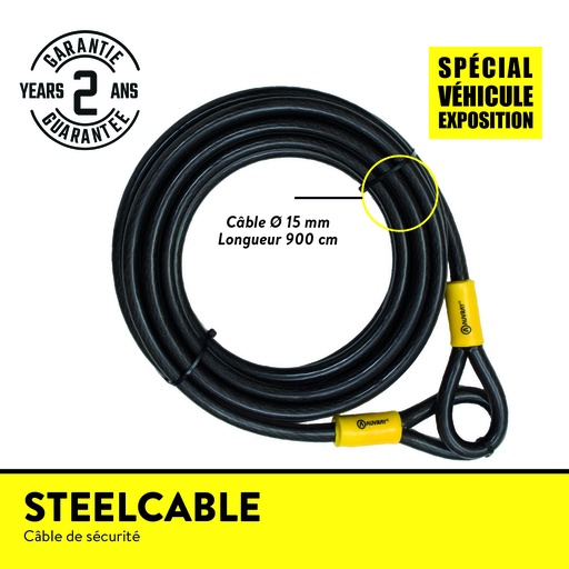 [SC9000AUV15] STEEL CABLE 9 M LONG. 900 Ø 15