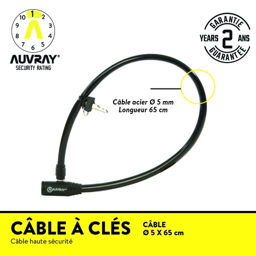 [CAK650AUV05] CABLE A CLES LONG. 65 Ø 5