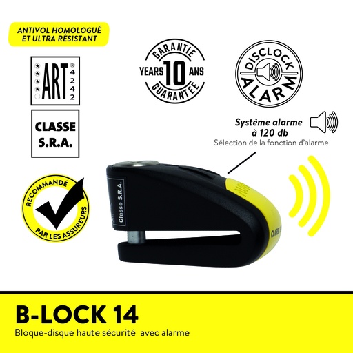 [BLA14BYCAUV] B-LOCK 14 NOIR BLOQUE DISQUE ALARME
