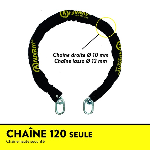 [CNH12L120AUV] CHAINE SEULE Lasso LONG. 120 Ø 12