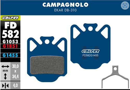 [FD582G1455] FD582G1455 BIKE ROAD BRAKE PAD CAMPAGNOLO EKAR DB-310