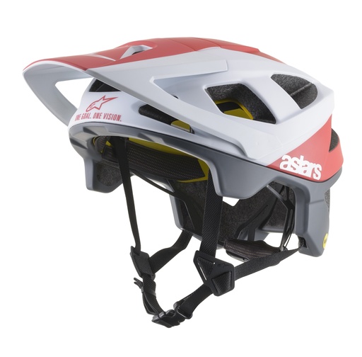 VECTOR TECH - POLAR HELMET - CE EN /WHITE RED MATT